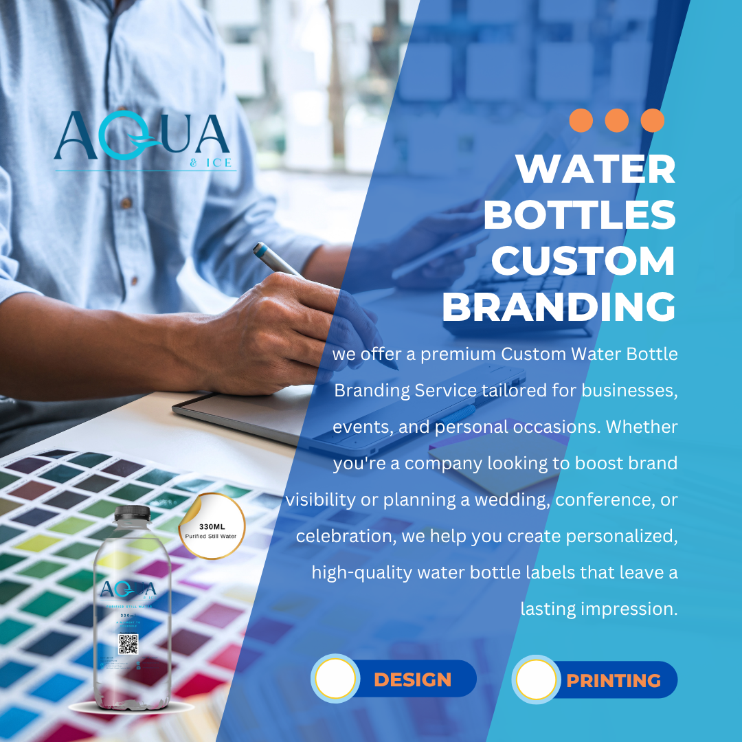 Custom Water Bottle Branding - Design and Print / 100 Sticker